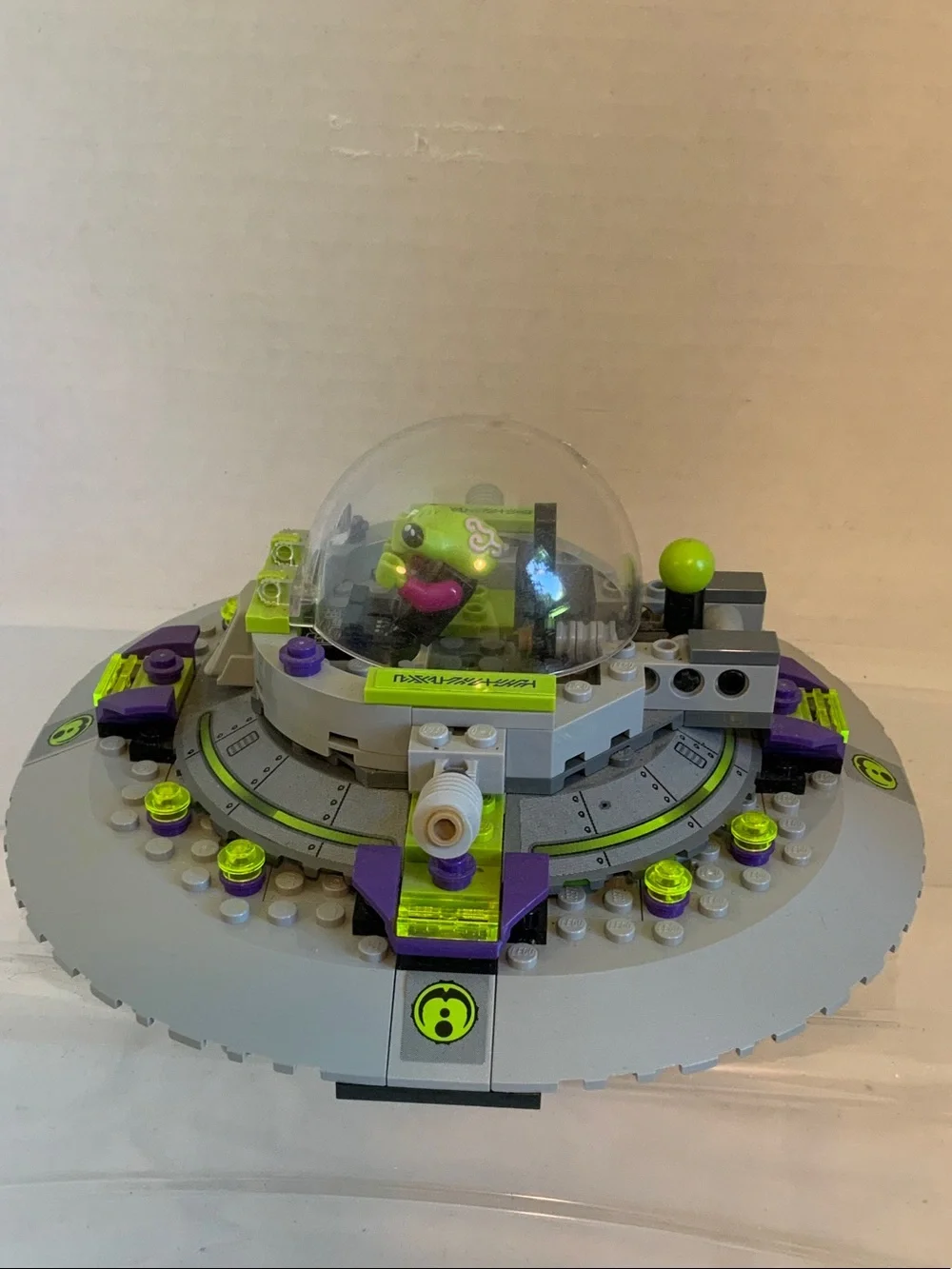 Lego Gray, Lime Green and Purple Alien UFO Spaceship